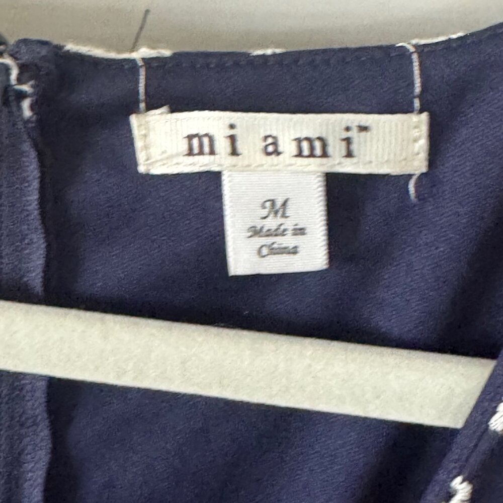 Mi Ami Womens Navy and Cream Dress Size M Medium P3 - Picture 7 of 12